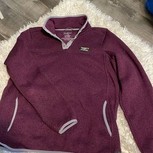 L.L. Bean Sweater Fleece Pullover - Maroon